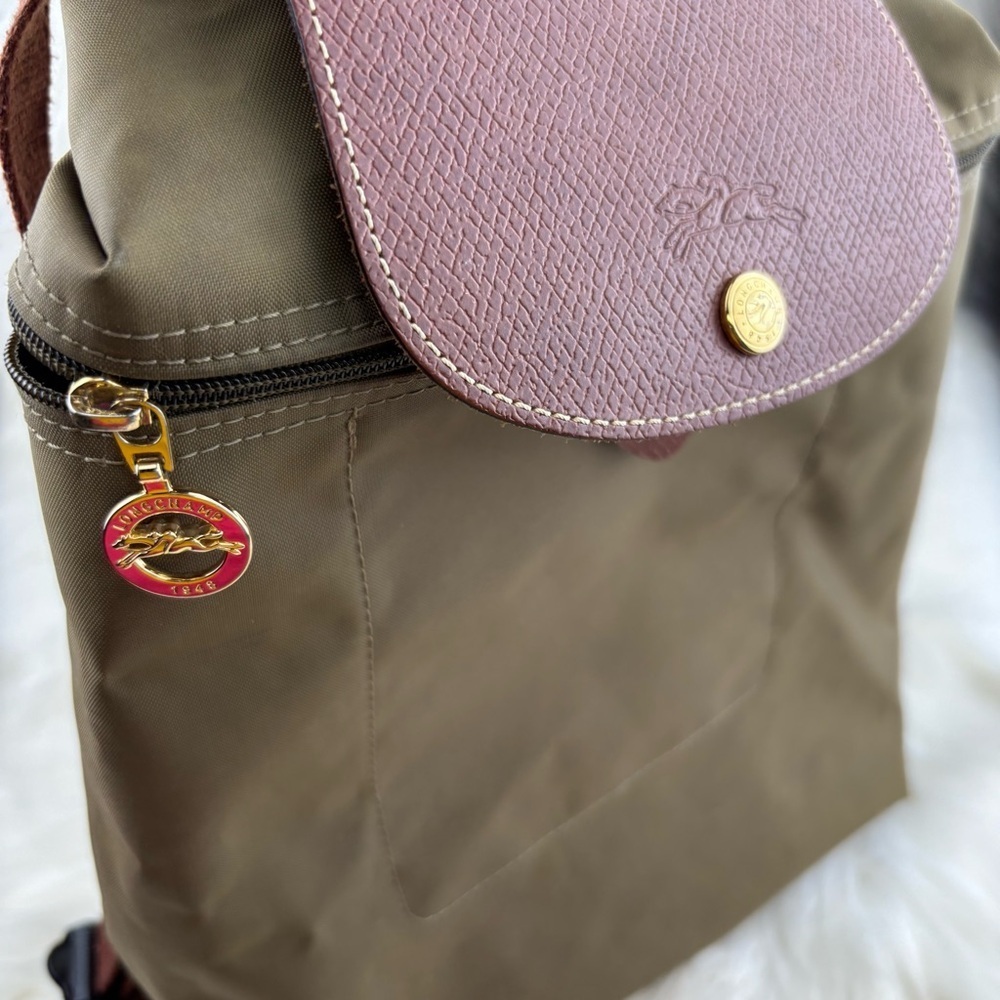 Longchamp Le Pliage Nylon Foldable Backpack with Leather Accents - Picture 6 of 10